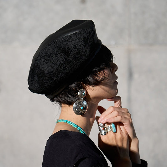 Leather Panel Beret 【Online Exclusive】