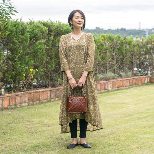 テリー・ボイル花柄ダブルプリントドレス