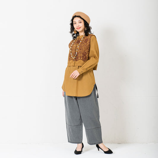 コットンサークル・レース&レース・プリント・セット・プルオーバー