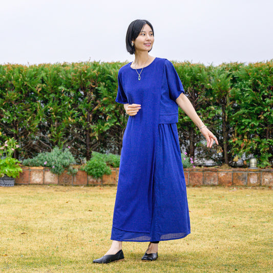 コットンレイヤード・アシンメトリー・ドレス