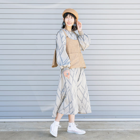 コットンジャガードニットドレス