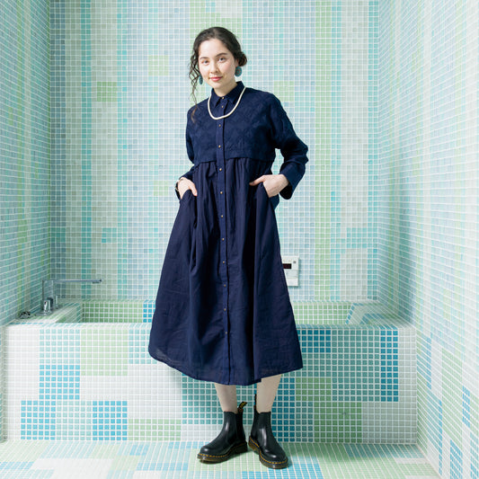 コットン・サークル・レース&レース・プリント・ブラウス