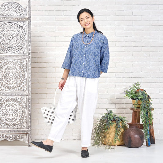 Leaf Embroidery Shirt