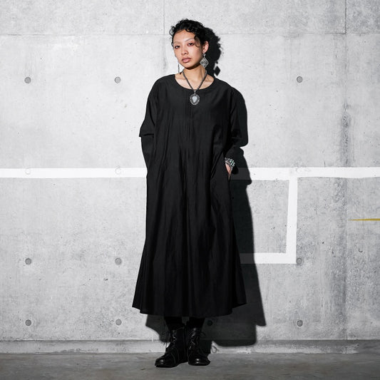 Cotton Silk Pintuck Dress