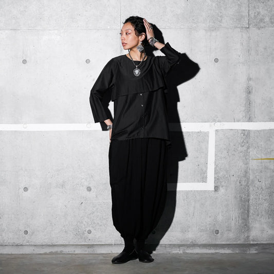 Cotton Silk Fake Shirt Style Pullover