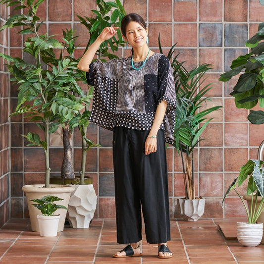 Block Print Patch Pullover