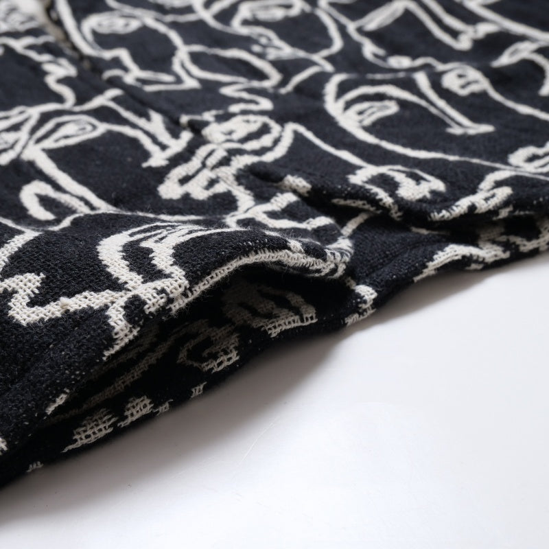 Cotton Two-Face Jacquard Tuck Pants