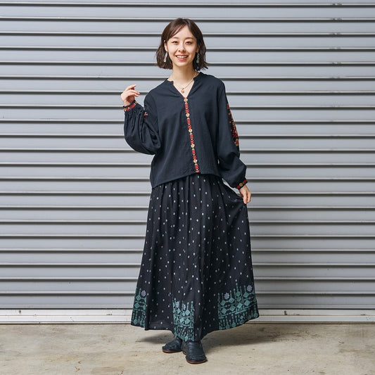 Rayon Nordic Print Skirt