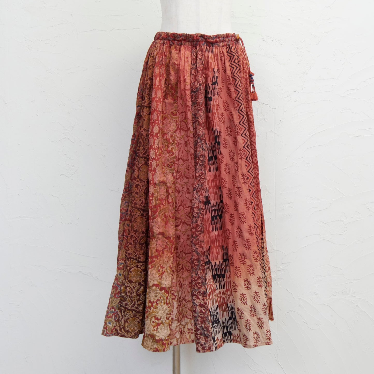 Cotton Block Print Gathered Skirt