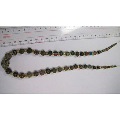 Collier de Perles Anciennes Islamiques en Or Mélangé