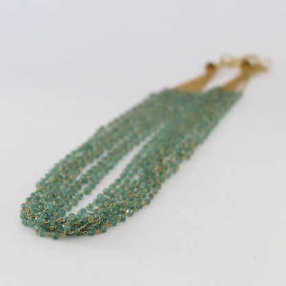 Handgefertigte 18K Smaragd-Halskette