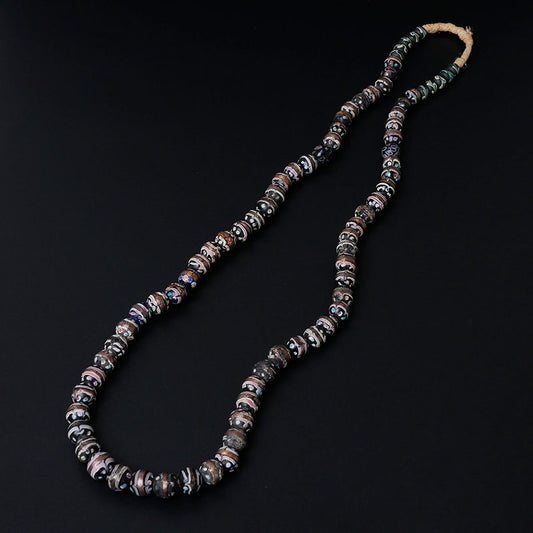 Lattice Pattern Glass Beads Strand