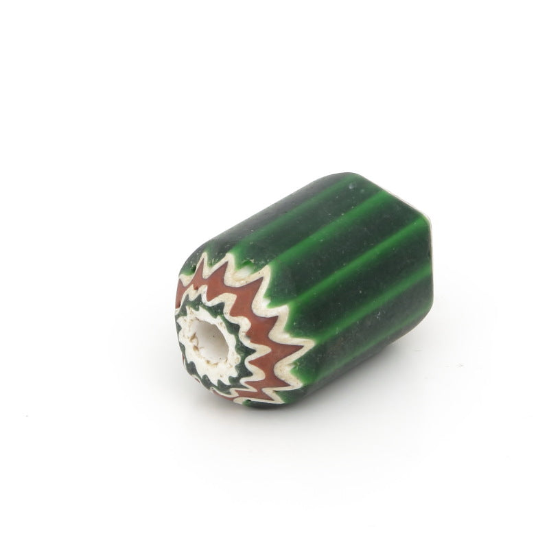 Six-Layer Green Chevron Bead