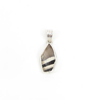 Dzi Bead Silver Pendant