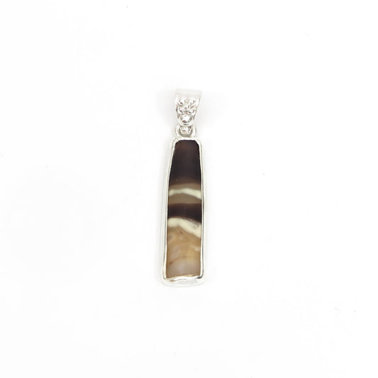 Dzi Bead Silver Pendant