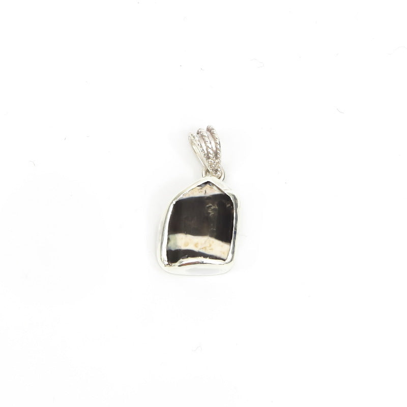 Dzi Bead Silver Pendant