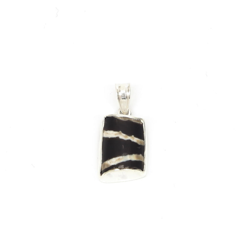 Dzi Bead Silver Pendant