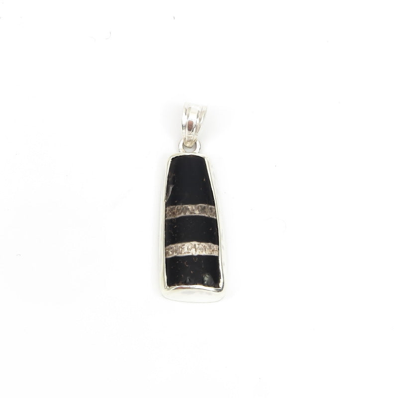 Dzi Bead Silver Pendant