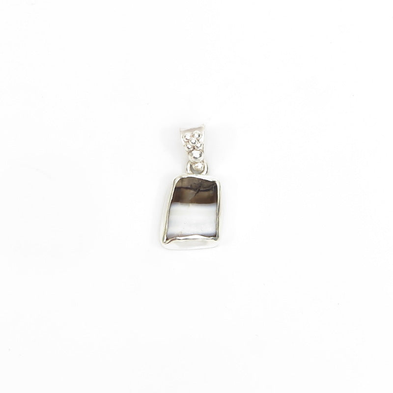 Dzi Bead Silver Pendant