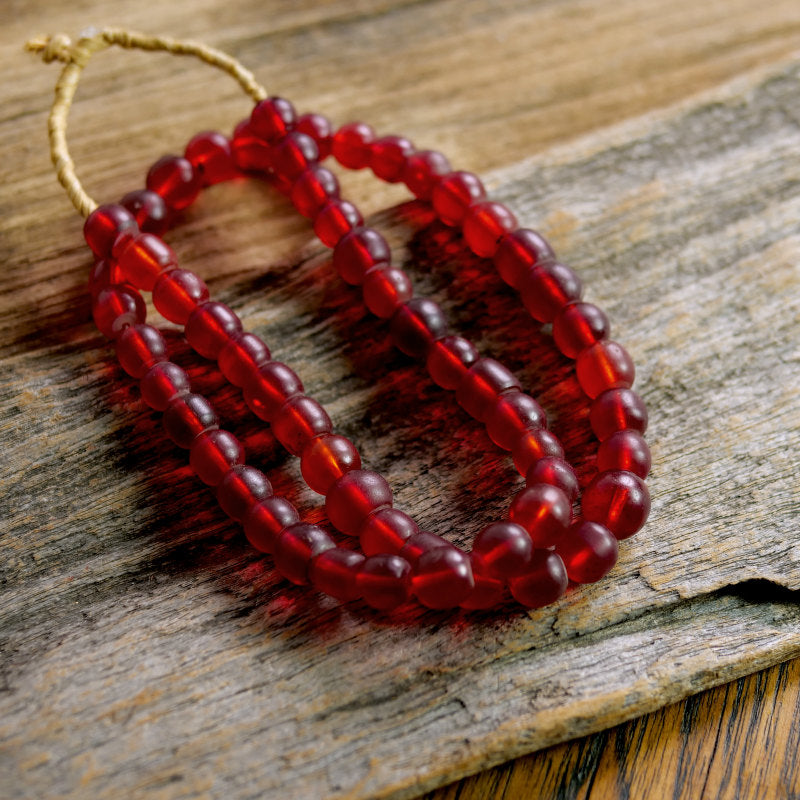 波希米亞風貿易珠紅珠串