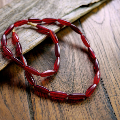 Perles de commerce bohémiennes Collier de perles rouges