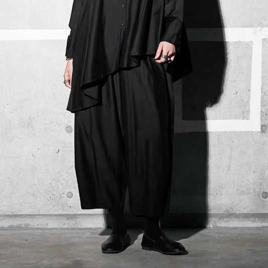 Cotton Silk Tuck Pants