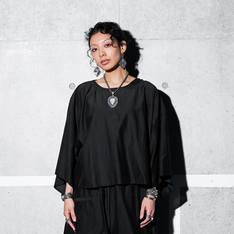 Cotton Silk Kimono Sleeve Pullover