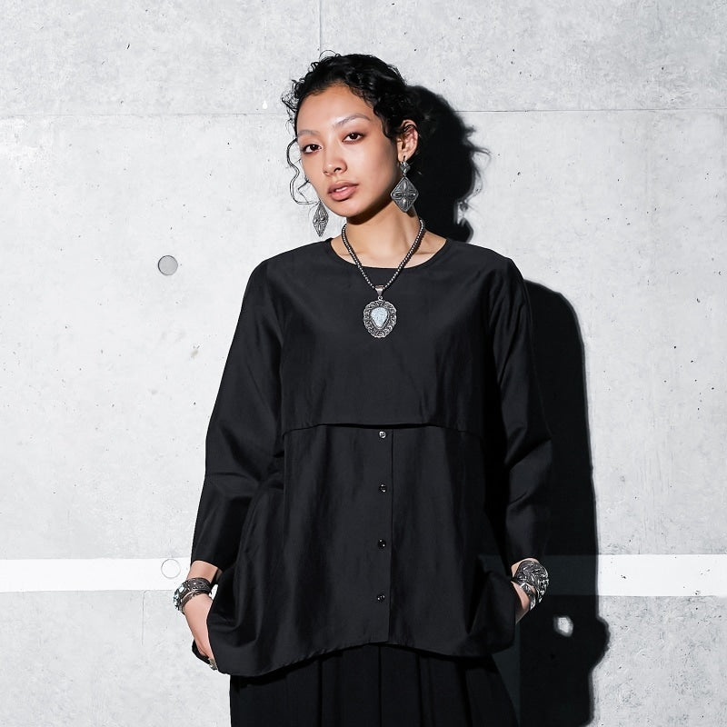 Cotton Silk Fake Shirt Style Pullover