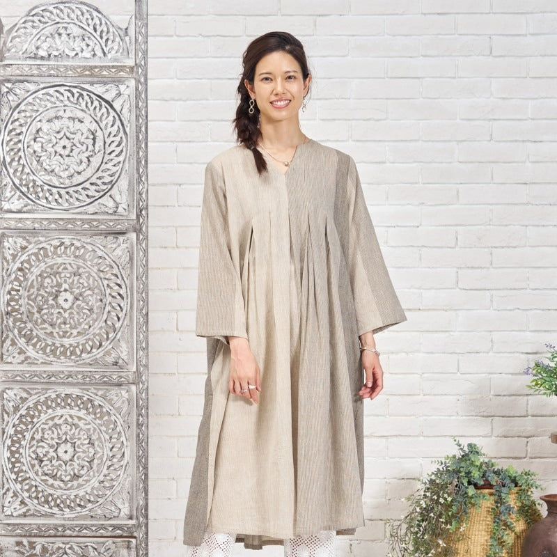 Khadi Stripe Tuck Dress