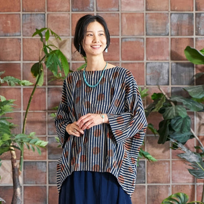 Dot Stripe Print Pullover