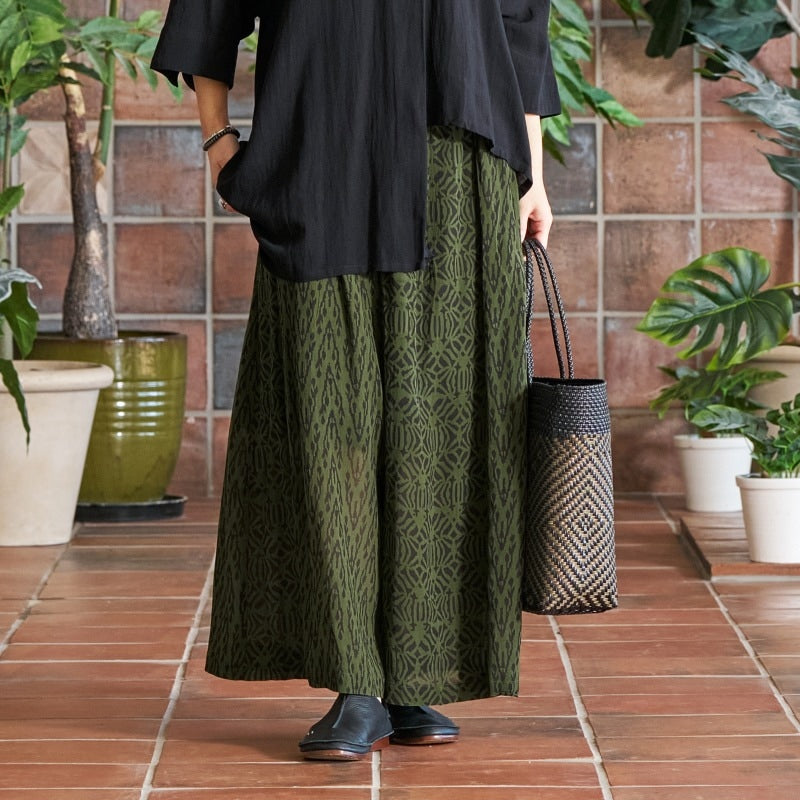 Block Print Combo Wide Pants