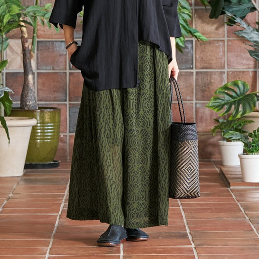 Block Print Combo Wide Pants