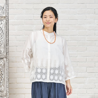 Cotton Hem Lace Blouse