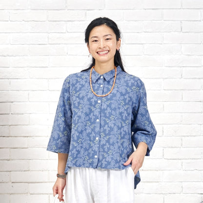Leaf Embroidery Shirt