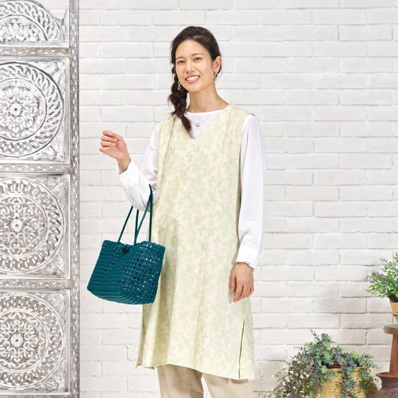 Leaf Embroidery Sleeveless Dress