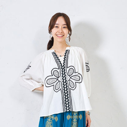 Cord Embroidered Pullover