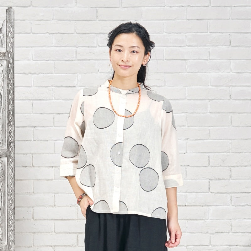 Dot Jacquard Blouse N