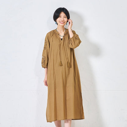 Cotton Lace Solid Dress