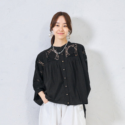Cotton Lace Solid Blouse