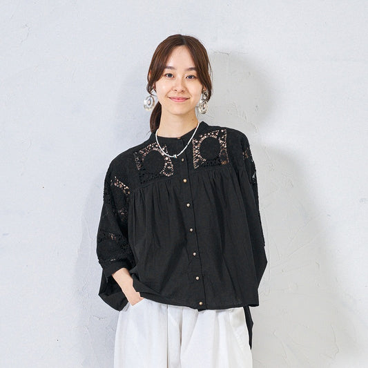 Cotton Lace Solid Blouse