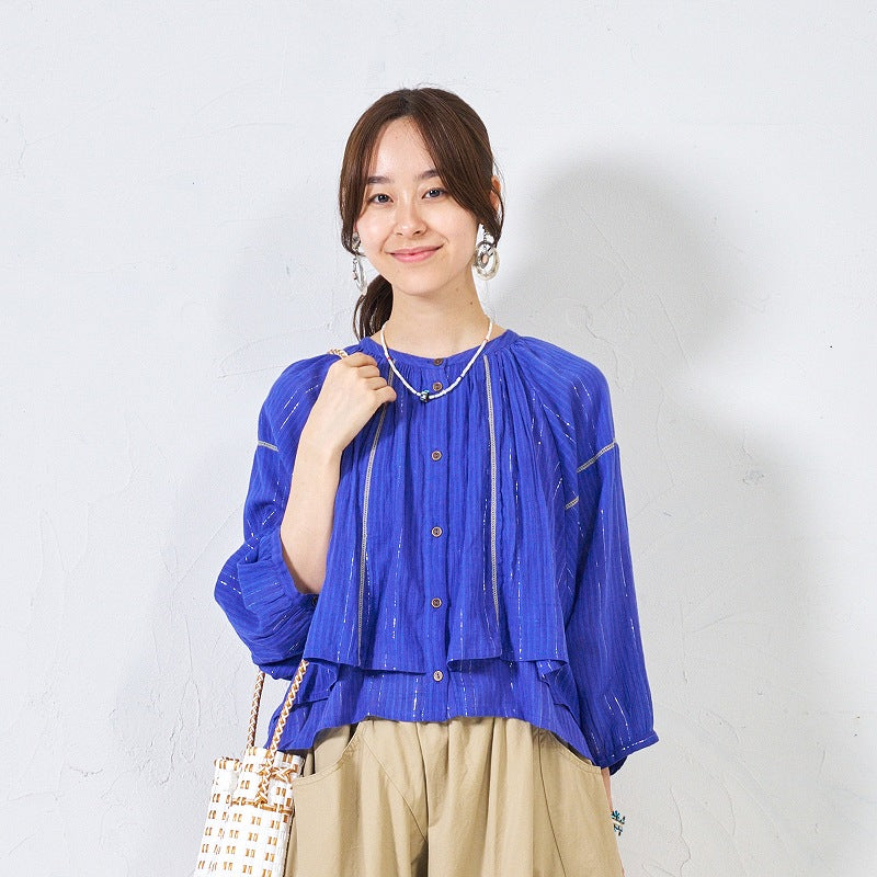 Cotton Lurex Layered Blouse