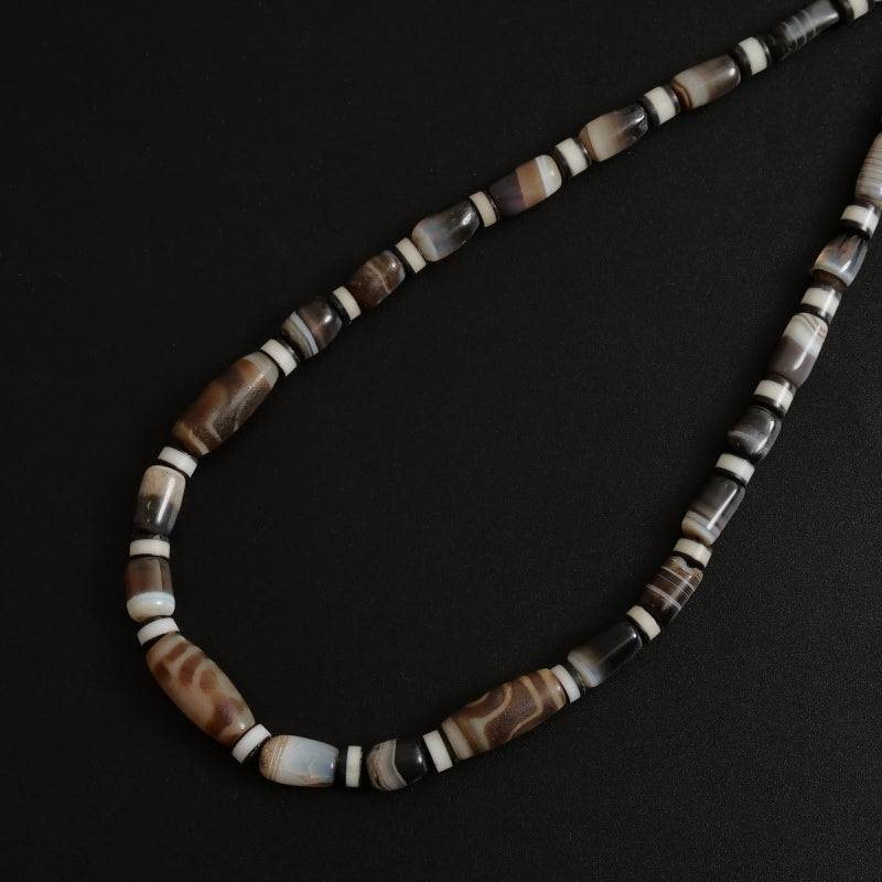 Dzi Beads and Striped Dzi Beads Strand