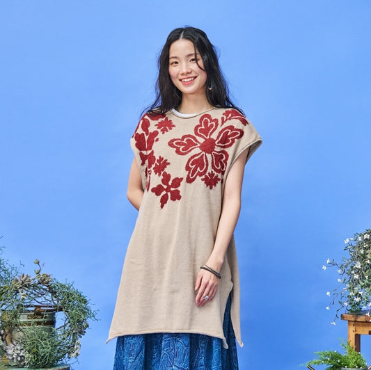 Floral Embroidered Style Long Vest