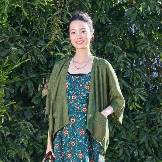Rayon Jacquard Cardigan