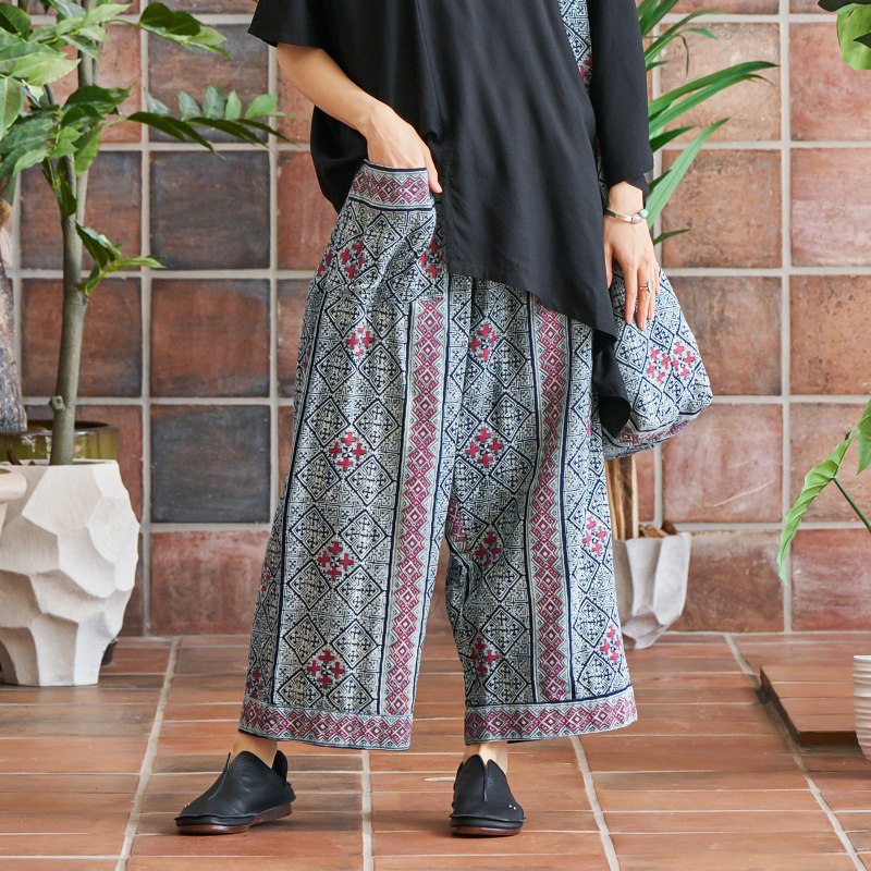 Indigo Print Pants