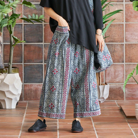 Indigo Print Pants