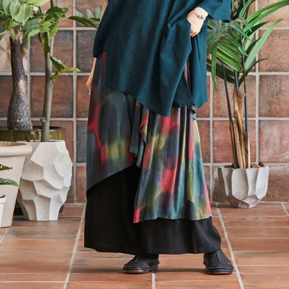 Hand-Painted Solid Skirt Pants
