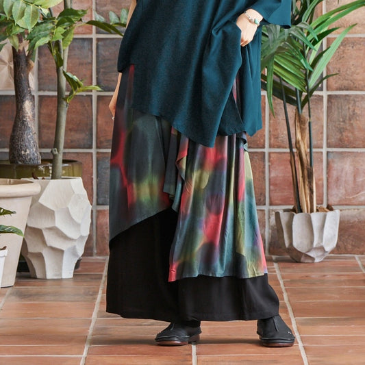 Hand-Painted Solid Skirt Pants
