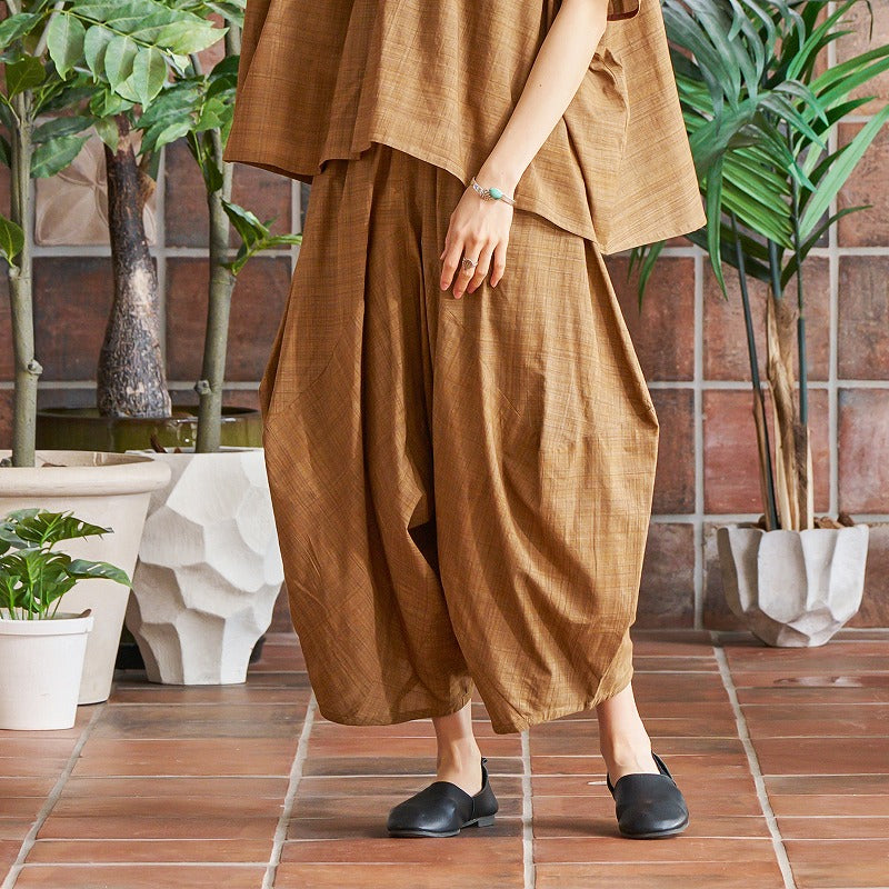 Cotton Hand-Brushing Distorted Pants