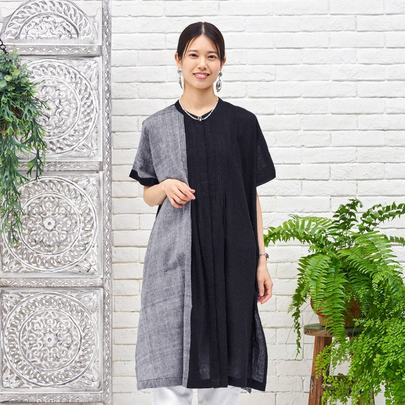Khadi Border Front-Open Dress